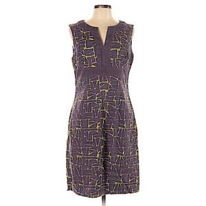 Boden Purple and Green Patterned Dress